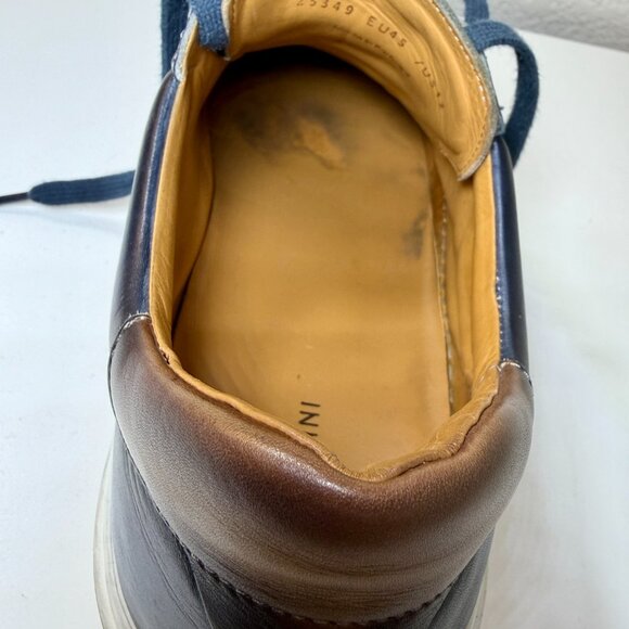 Magnanni "Phoenix” Blue & Brown Luxury Leather Sneakers {Size 12} EUC! MSRP $465 - Picture 12 of 16